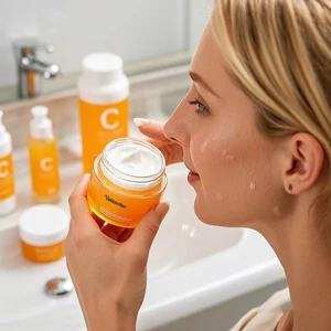 Customised Free Sample Packaging Design Moisture Hydration Whitening Beauty Salon Skin Care Set VC Cleansing Skin Care Set