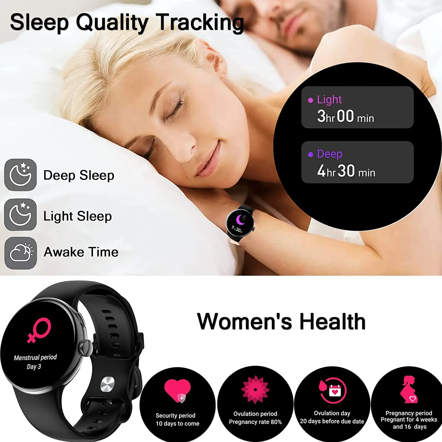 LA24 BT Call Music Player Heart Rate Blood Pressure Wrist Smart Watch Sport  Mobile Phone CE RoHS Oem Smartwatch