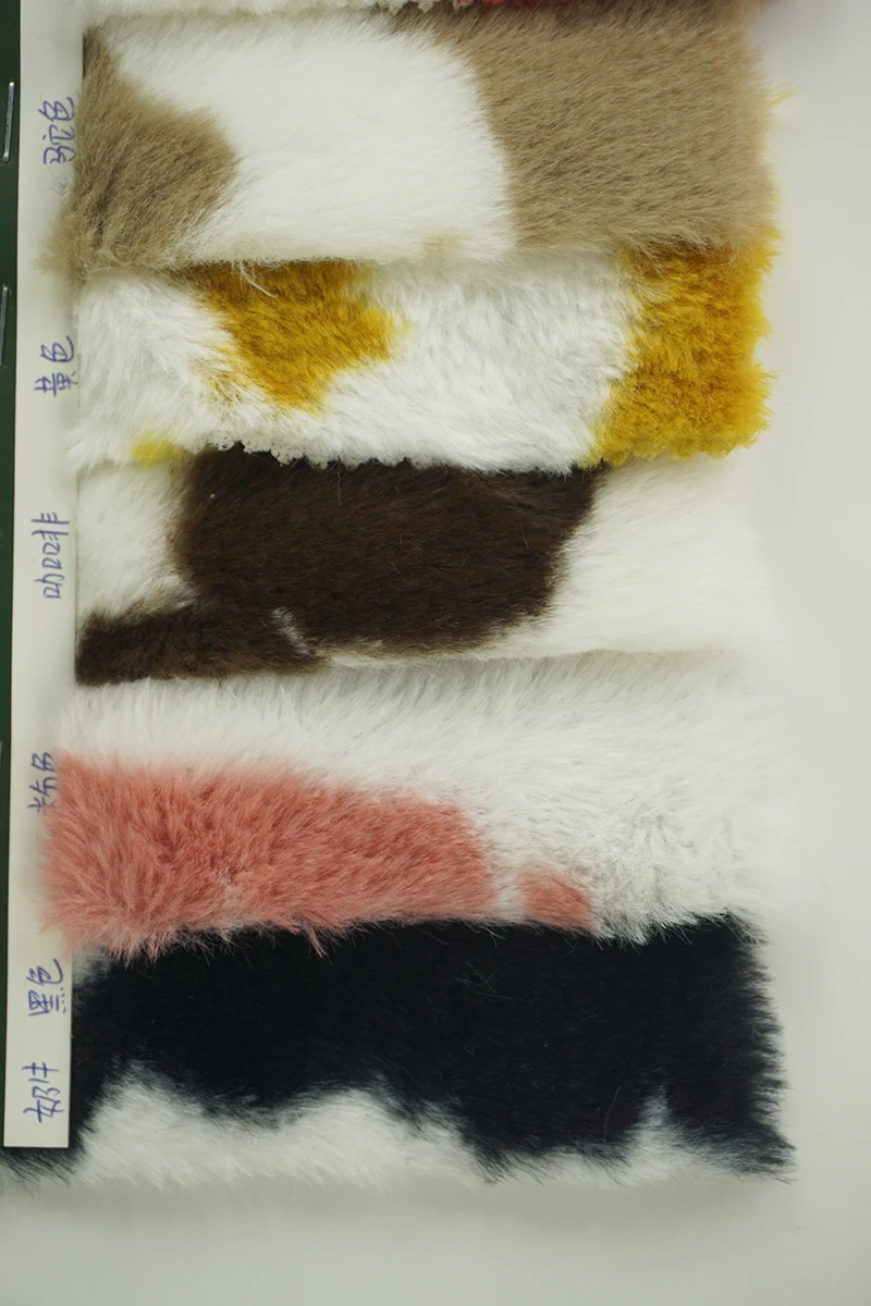 High Quality Soft 100% Polyester zebra Leopard Cows Print  Rabbit Faux Fur Fabric for Scarf Coat