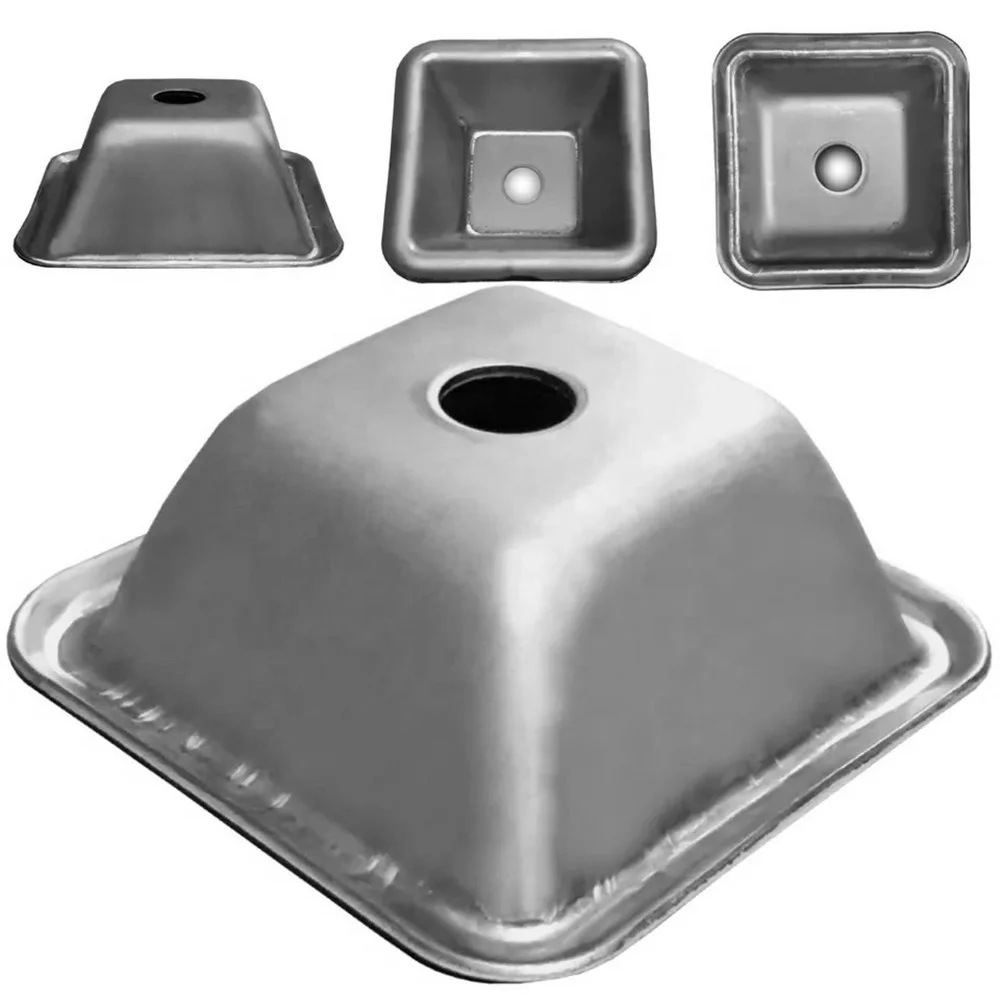 Design Custom Sheet Metal square Stillage Foot Heavy Duty Steel Nesting Caps Stamping Stacking Caps