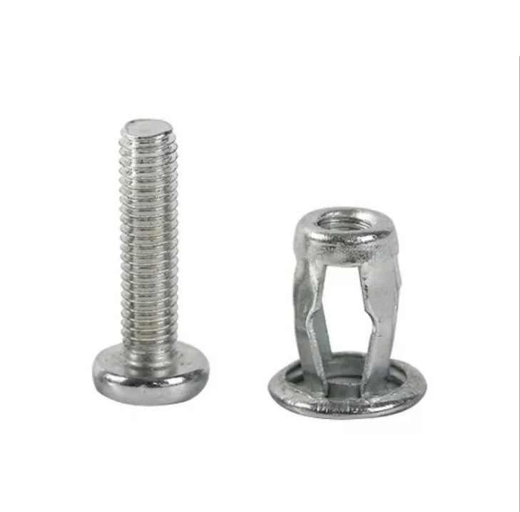 100 X Dadi A Griffe M6 X 10 X 18 Mm Con 4 Griffe Per Il Fissaggio Di Parti Di Mobili Dado Con