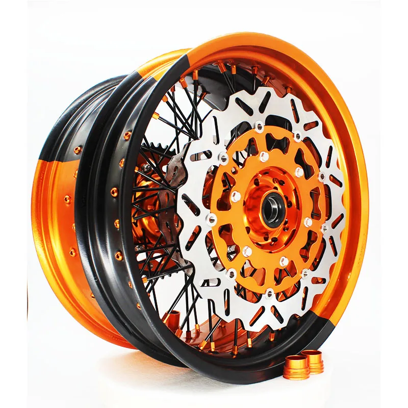 17インチ ホイール KTM EXC 前後セット モタード フロント リア KTM EXC SXF450用17インチバイカラーアルミニウムモーターサイクル