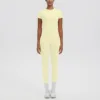 7156 short sleeve 7140 pants set-cream yellow