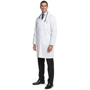 Wholesale Custom Men Women Long Sleeve White Lab Coat Medical Uniforms Hospital Nurse Doctor Lab Coat