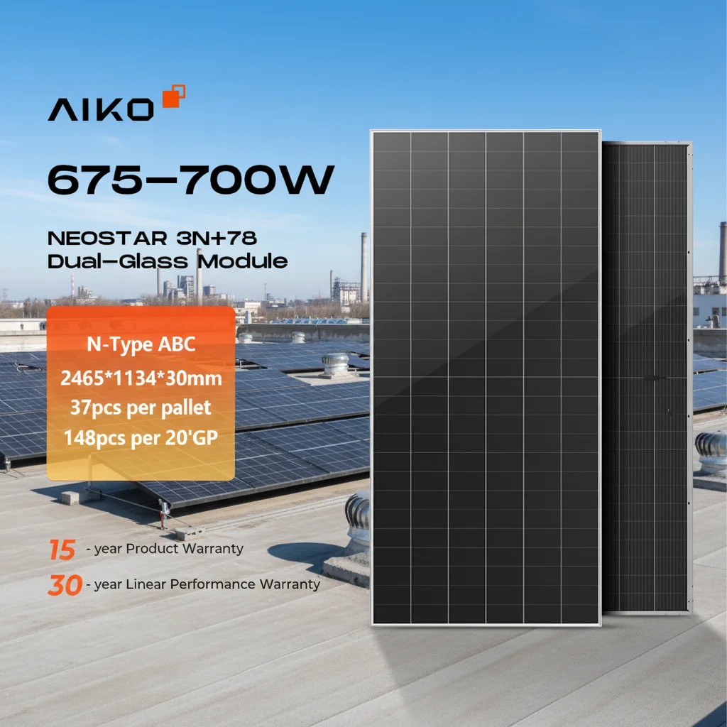 Aiko 700 Watts Bifacial Solar Panels - High Efficiency Solar Power