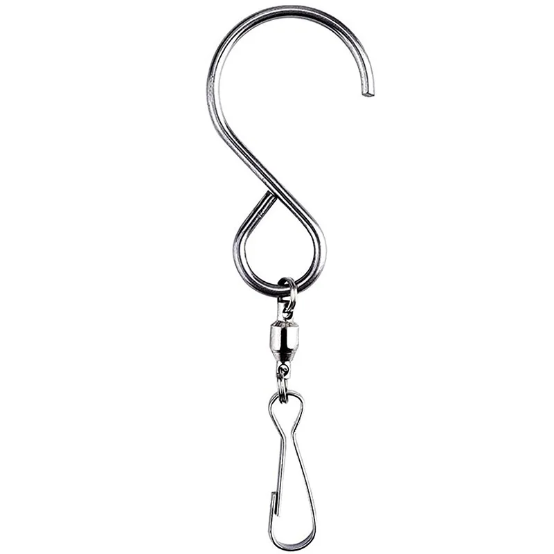 Hook clip with ball bearing 360 degrees rotating wind chime hook Hanging wind runner hook clip suitable for feeders