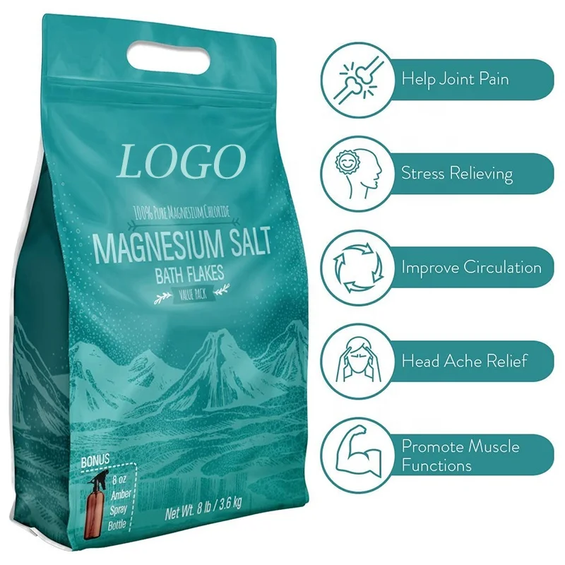 New Product Private Label Custom Packing Foot Body Soak Natural Relax Muscle Mind Epsom Salt Pure Magnesium Bath Salt