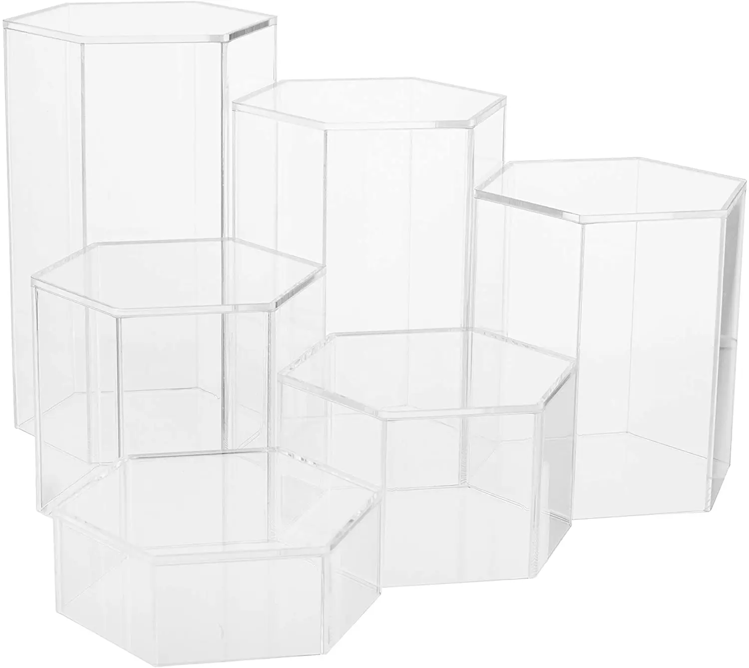 クリスタルクリア六角形アクリルジュエリーフィギュアショー