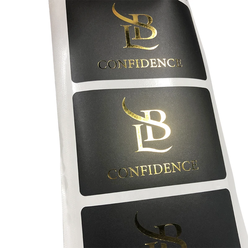 Eco Friendly Biodegradable Custom Vinyl Logo Adhesive Black Gold Foil