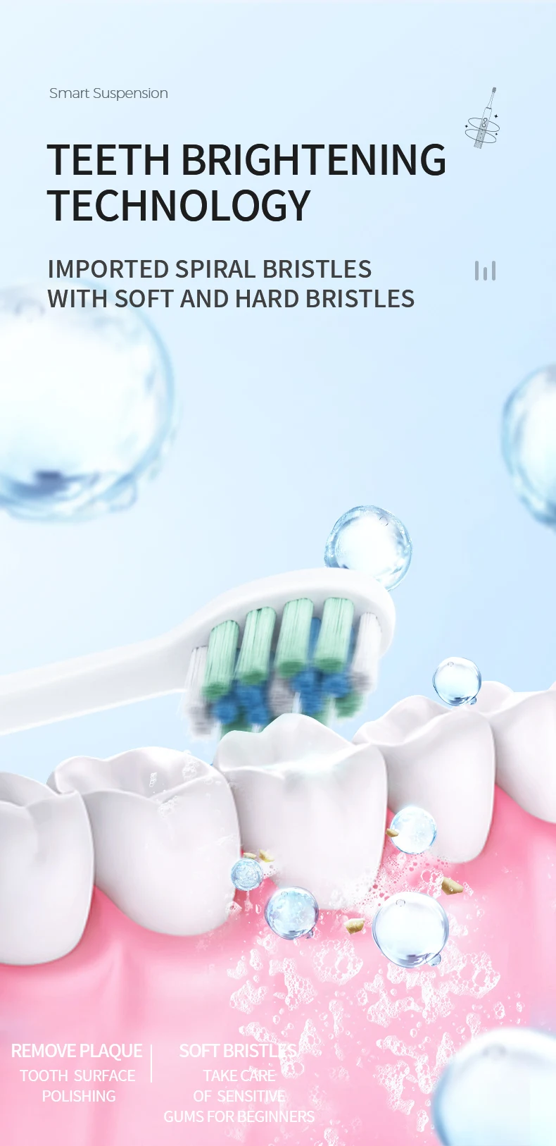 Dycrol New Design Ultra Sonic Electric Tooth Brush Wholesale 6 Cleaning Modes Travel Smart