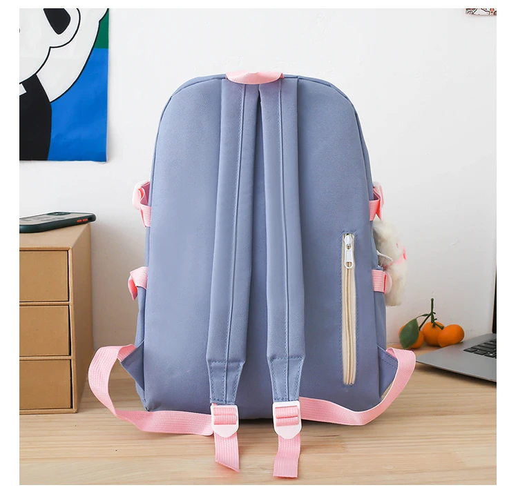 Cute 5 pieces in 1 set of fashionable ladies handbags backpacks for girls Travel learning backpack