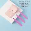 Button powder bag pink eyebrow clip 3-piece set