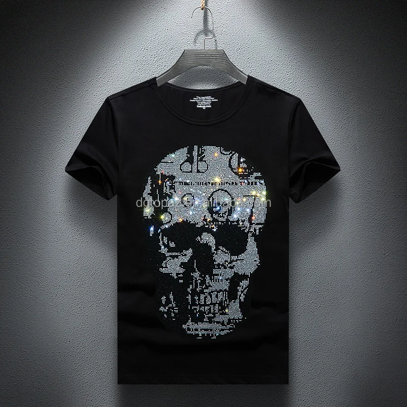 Bone skeleton Iron On rhinestone Transfer Designs hotfix patches trousers Rhinestones Motifs
