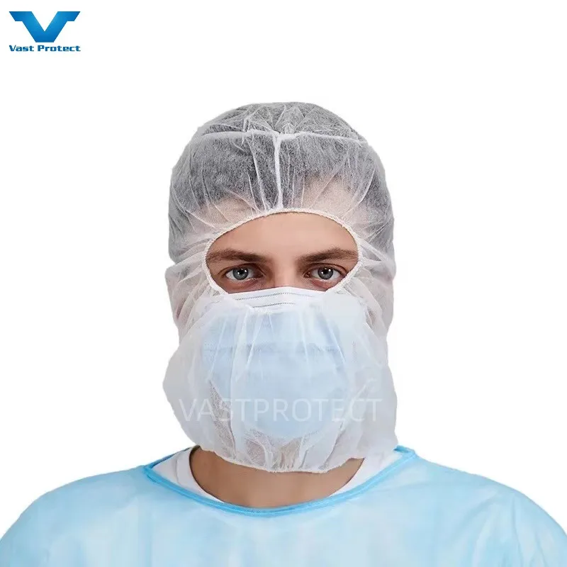 Disposable Polypropylene Ninja Astronaut Space Balaclava Cap Protective Breathable Dustproof Nonwoven PP Hood Cover Safety