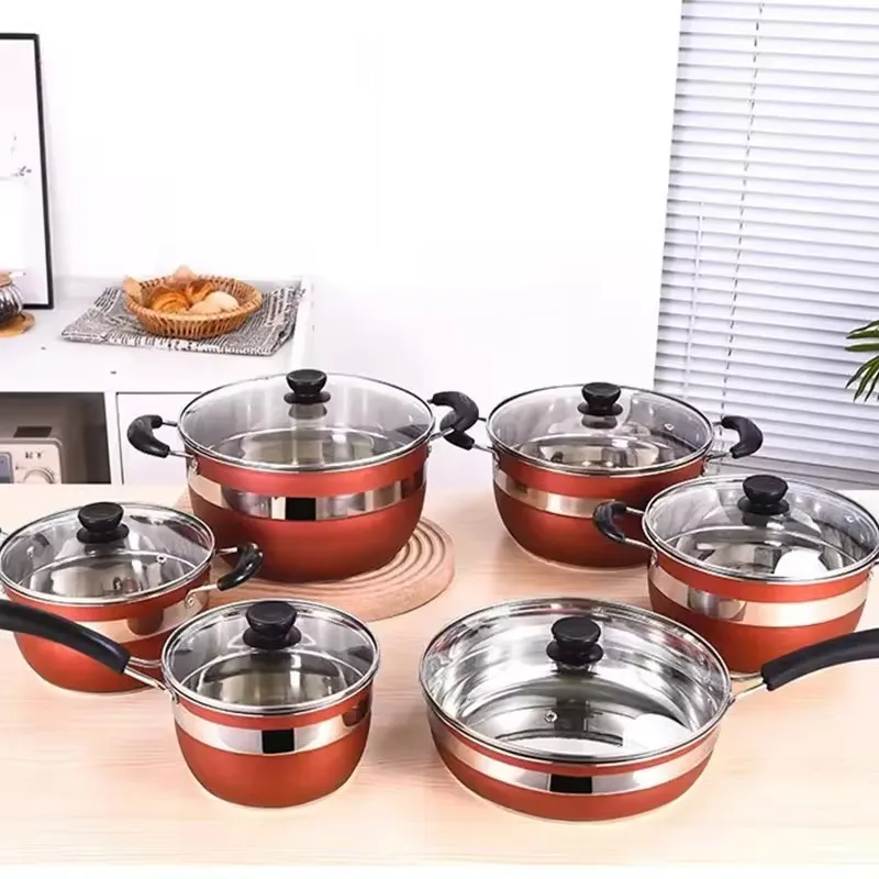 12pcs Stainless Steel Cookware Set Nonstick Durable