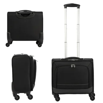 Wholesale 16-Inch Soft Travel Suitcase Spinner Oxford Trolley Business Luggage ABS Aluminum Universal Wheel Lock for Men Women