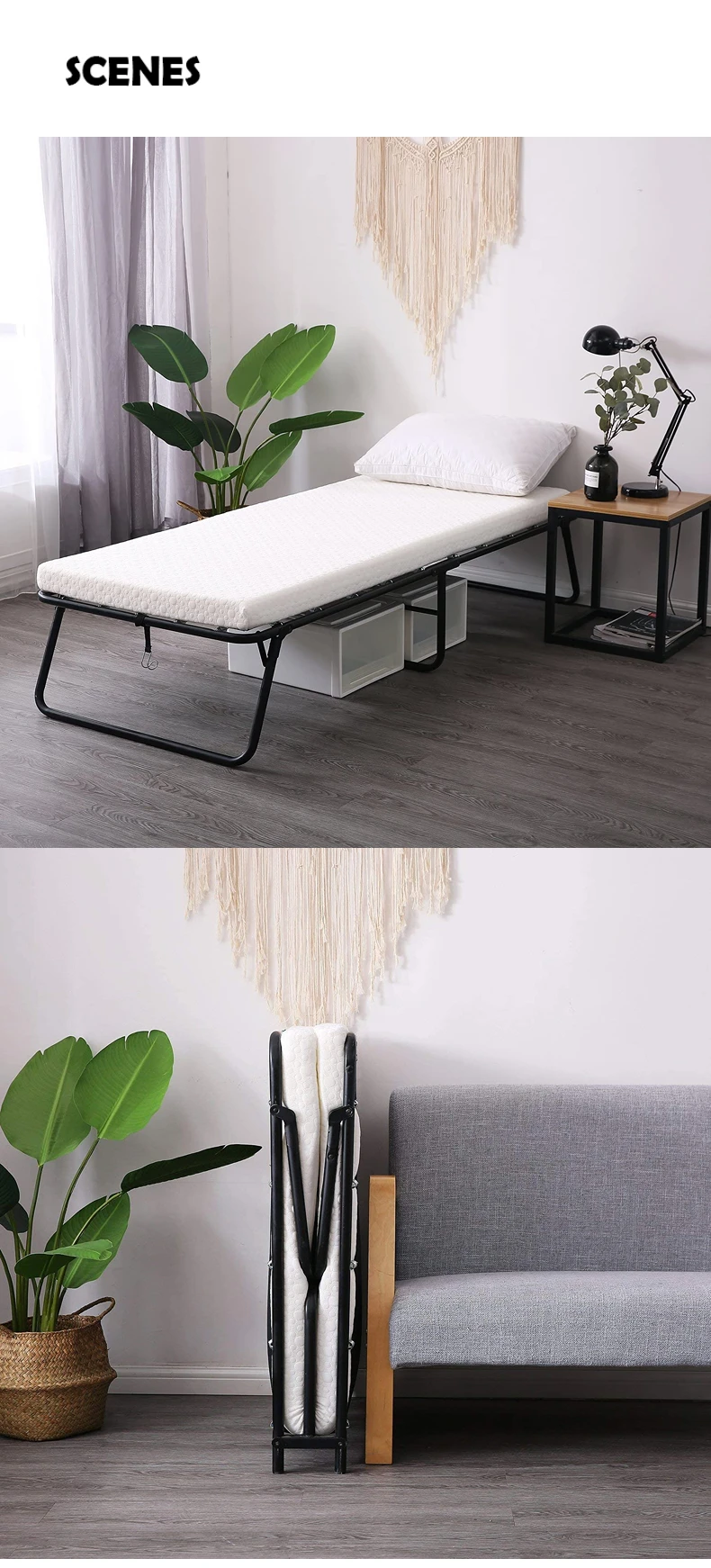 Modern Style Metal Folding Bed Frame Can Be Used For Office Rest And