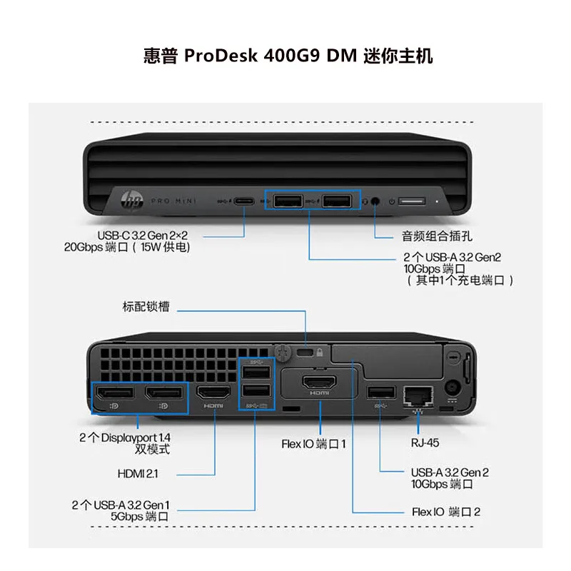 HP 2024 ProDesk 400 G9 Mini Desktop PC Business Desktop Computer  13th Gen Intel I3 I5 I7 8GB DDR5 RAM  512GB PCIe SSD
