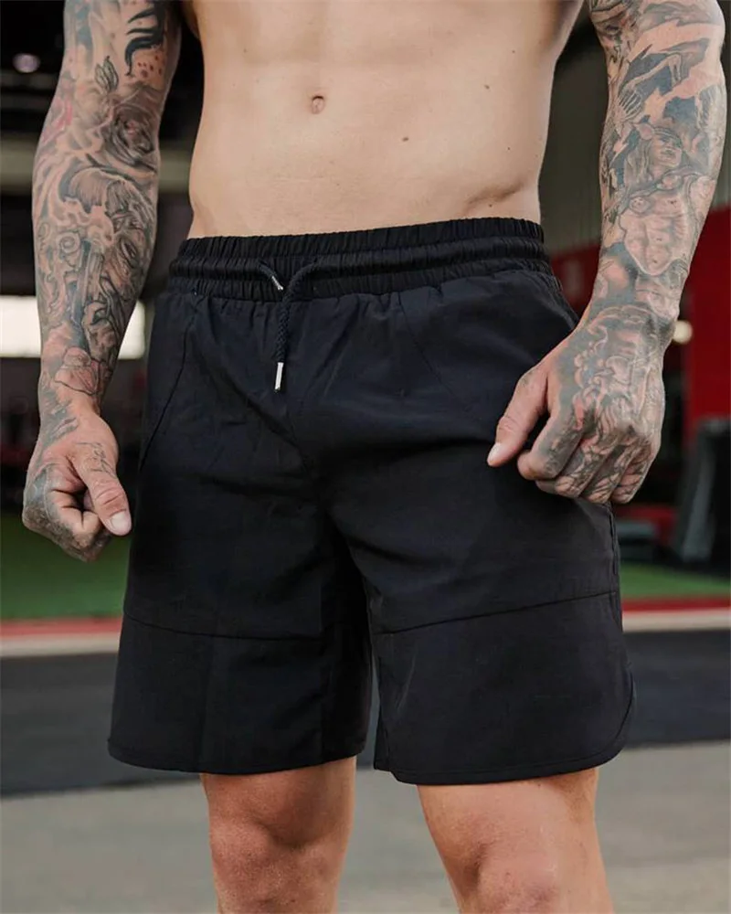High Quality Cotton Men Fiess Sports Running workout short Pants Men's Casual short beach shorts summer board shorts227_voghion.com