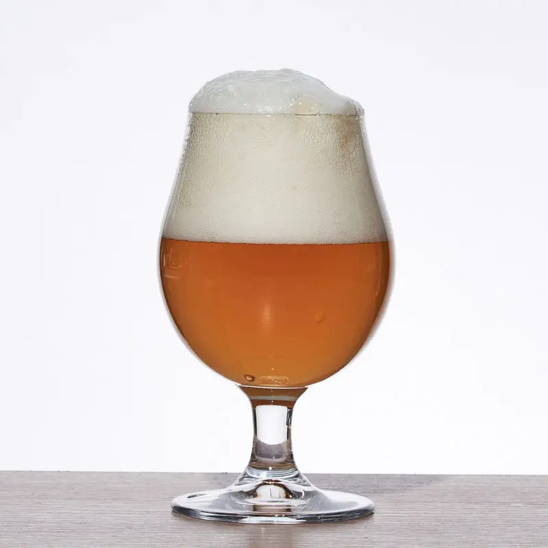 Free Sample Custom Printed Modern Style Belgium Beer Glassware Stemmed Tulip Belgian Beer Goblets for Sale