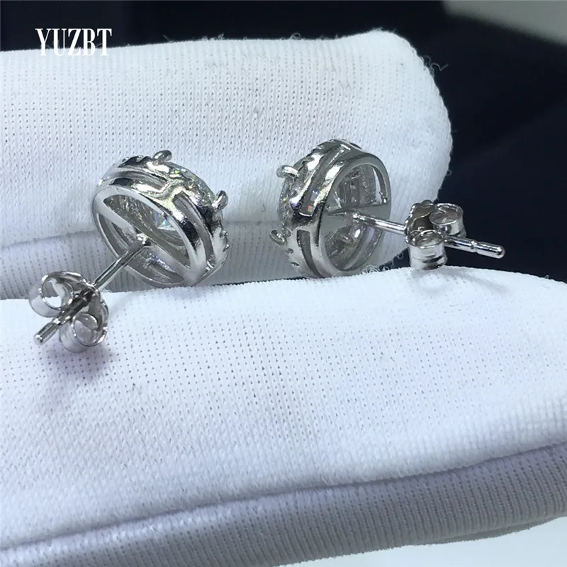 Silver 925 Original Total 10 Carat Round Excellent Cut Pass Diamond Test D Color Moissanite Stud Earrings for Women Fine Jewelry