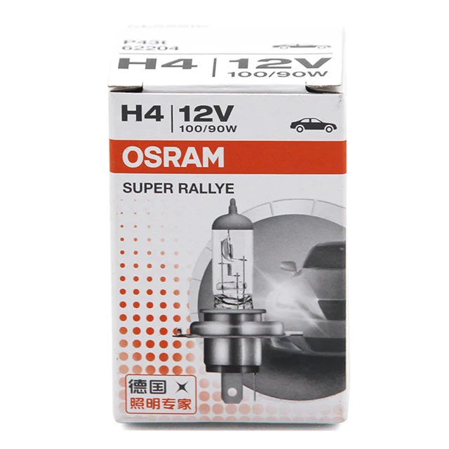 Osram H4 Super Rallye High Wattage Halogen Headlight Bulb 12V 100/90W P43t  62204