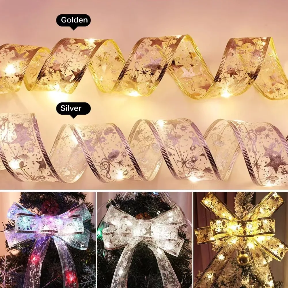 Christmas Lights Decor Xmas New Year 2023 Ribbon Fairy Light Christmas Decoration Buy Ribbon