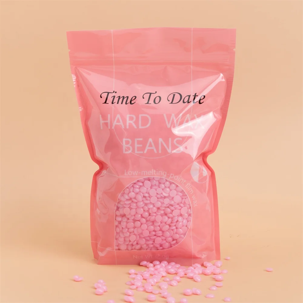 Time to Date 1LB 1pound Hypoallergenic Glitter pink Shining Color Facial Brazilian Bikini and Legs at Home 450g Wax Refill