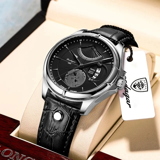 Top Brand POEDAGAR 802 Watch for Men  Stainless Steel Quartz Men's Wristwatch Luxury Bus aperçu 8