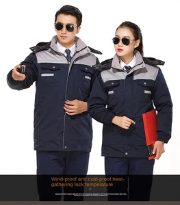 Thickened Winter Engineering Work Coverall Cold Protection Unisex Cotton-padded Inner Poler Detachable