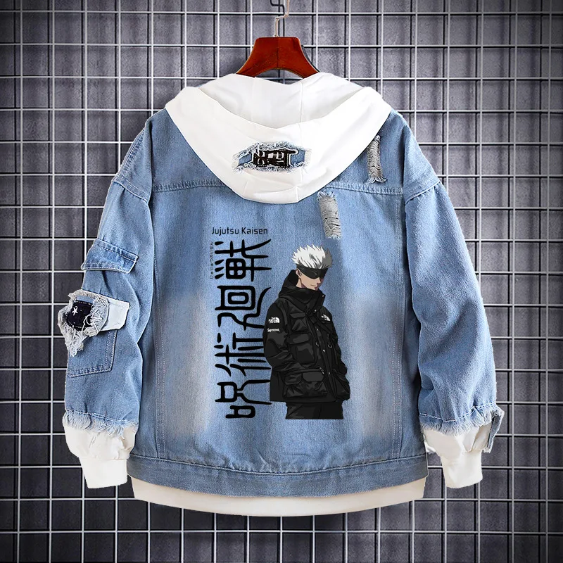Gojo Jacket Order Knotweed Hisahito Fushiguro Megumi Gojo Satoru Denim Jacket JUJUTSU ...
