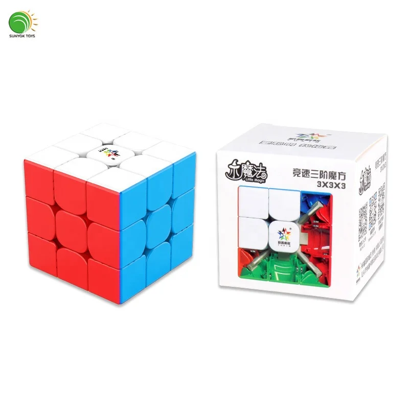 FunnyGoo Pack of Two YuXin Little Magic Speed Cube Bundle YuXin Little Magic 2x2x2 3x3x3 Speed Cube Magic Cube Smoothly Fast Twist Puzzle Cube Black