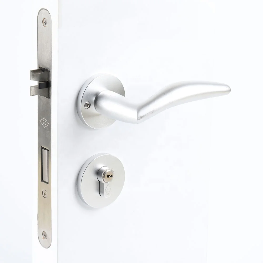 Modern Japan Design Interior Door Lock with Circular Lever Handle Zinc Alloy Privacy Door for Hotels