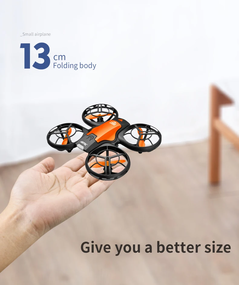 4DRC V8 Mini Drone 4K 1080P HD Camera WiFi Fpv Protective Design Drone RC Quadcopter Toy Geasture Control for School Education