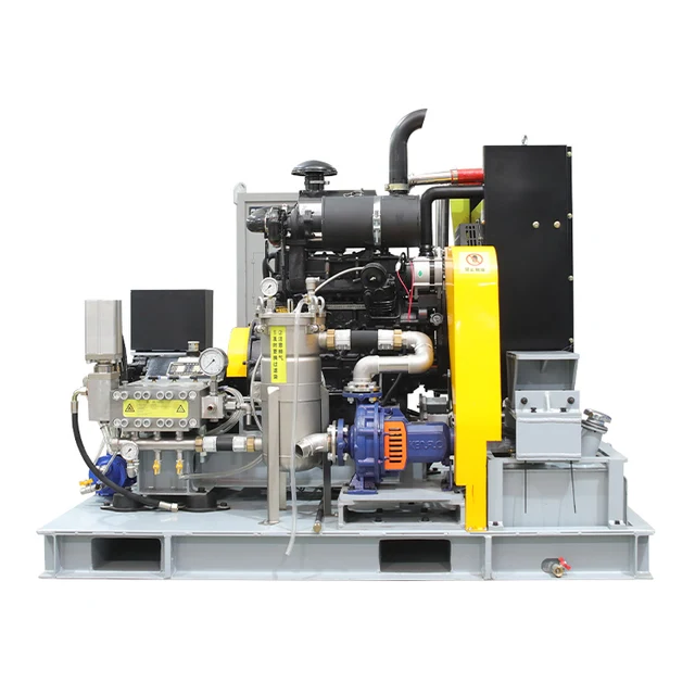 10000psi high pressure hydro blasting diesel pump unit