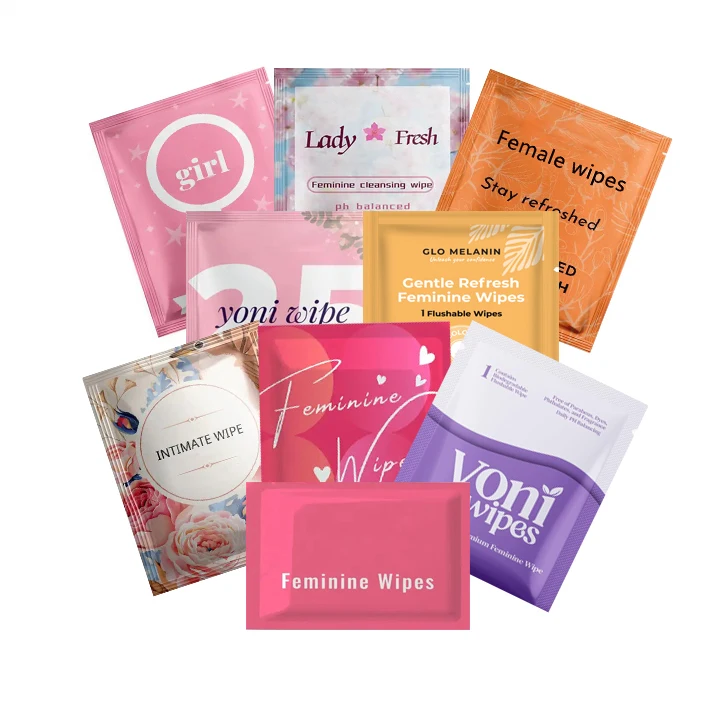 Feminine Flushable Wipes Bamboo Ph Balance Individualno higienski robčki za ženske Osebno čiščenje Intimni robčki za potovanja