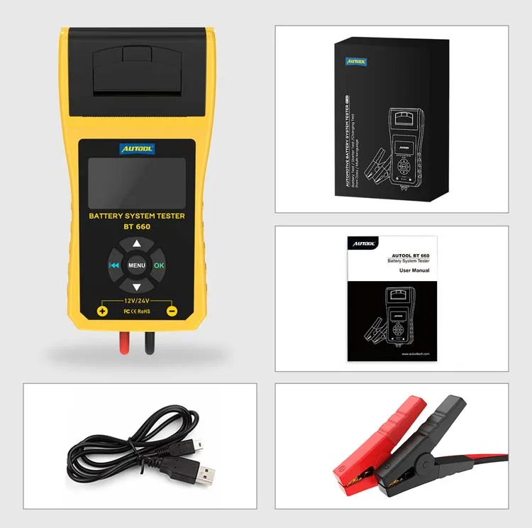 Oem Autool Bt660 12v Data Printing Hybrid Battery Tester Leak Tester Ev