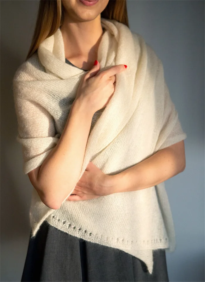 SA8663 индивидуальный логотип ручная вязка зимний теплый шарф шаль из пашмины мягкая мохера уютный вязаный для женщин