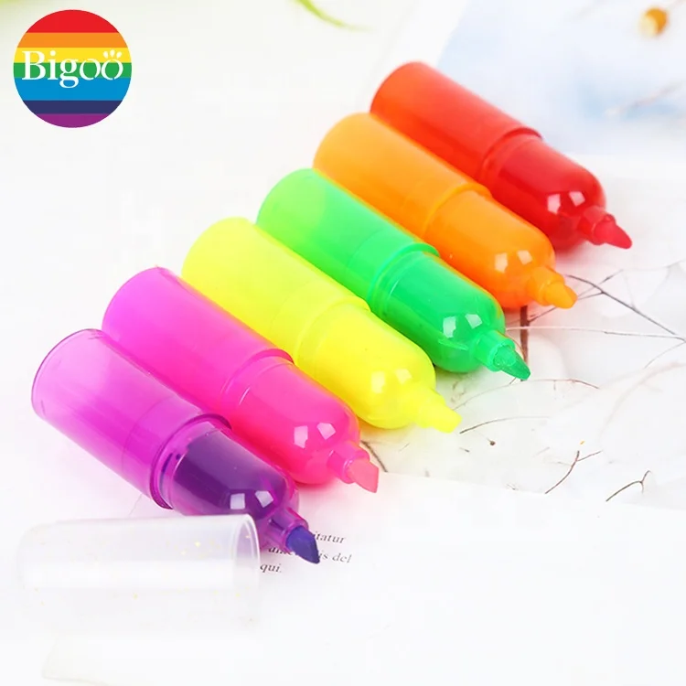 Смешанный 6 видов цветов мини ручка-маркер с изготовленным на заказ, косметическое средство, упаковка для детей или для школьных принадлежностей