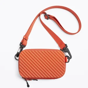 Wholesale Orange Fashion Rubber Men's Rigid Box Crossbody Purse Shoulder Sling Side Bag for Men