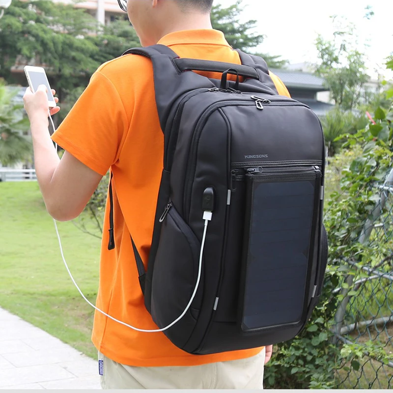 Kingsons High Tech Men's Solar Backpack - Smart & Fashionable Kingsons High Tech Men's Solar Backpack - Smart & Fashionable
