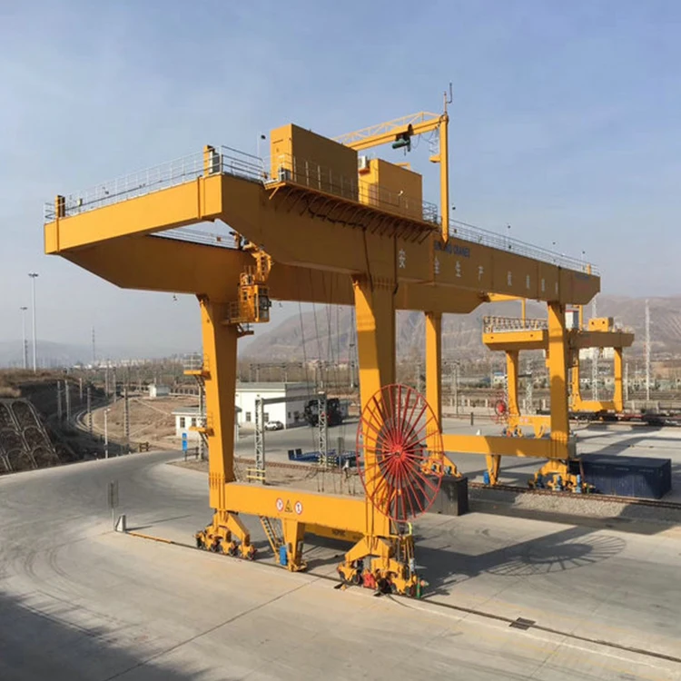 Advanced Design 150 200 T Rail Mounted Lifting Container Trolley Type Double Beam Gantry Crane With Cable Reel