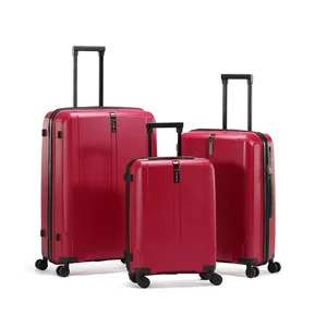 PPL021 PP Hard Side Luggage Bag 20 24 28 Inch 3 PCS Travel Suitcase Set New Design Zipper Luggage With Inexpensive Price