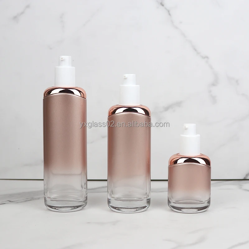 cosmetic glass bottles set 30ml 50ml 100ml 120ml Glass Set cosmetic jar glass cosmetic packaging supplier