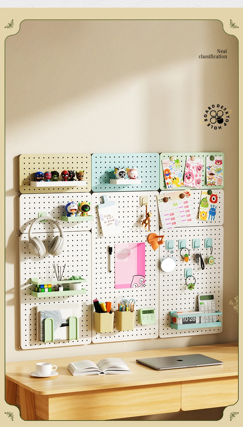 No Drilling Home Wall Hanger Storage Shelves Mulit-funcation Display Rack Assortment Hanging Hole Plate Pegboard