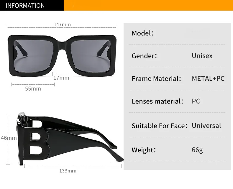 2022 Custom Shades For Men Big B Luxury Sunglasses Uv400 Ce Fashion ...