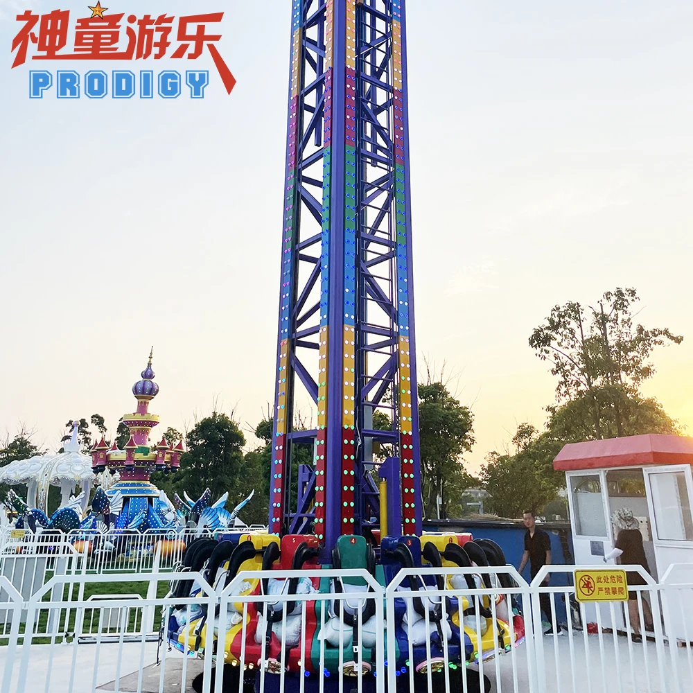 Fairground Attractions Theme Park Thrill Ride Rotating Drop Tower Ride ...