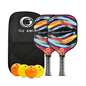 Custom logo pickleball racket multi-color pickleball paddle custom glass fiber premium pickleball racket set