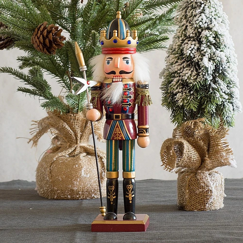 30cm Nutcracker Puppet Soldier Creative Doll Wooden Pendant Handcraft ...