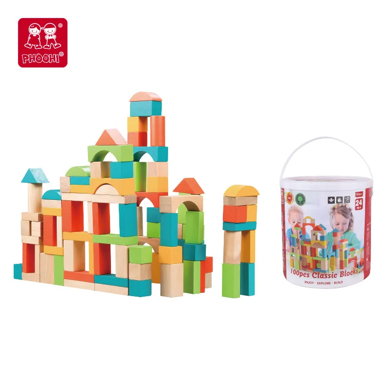 Classic Play and Learn Experience Wooden Toys Blocks City Building for Children